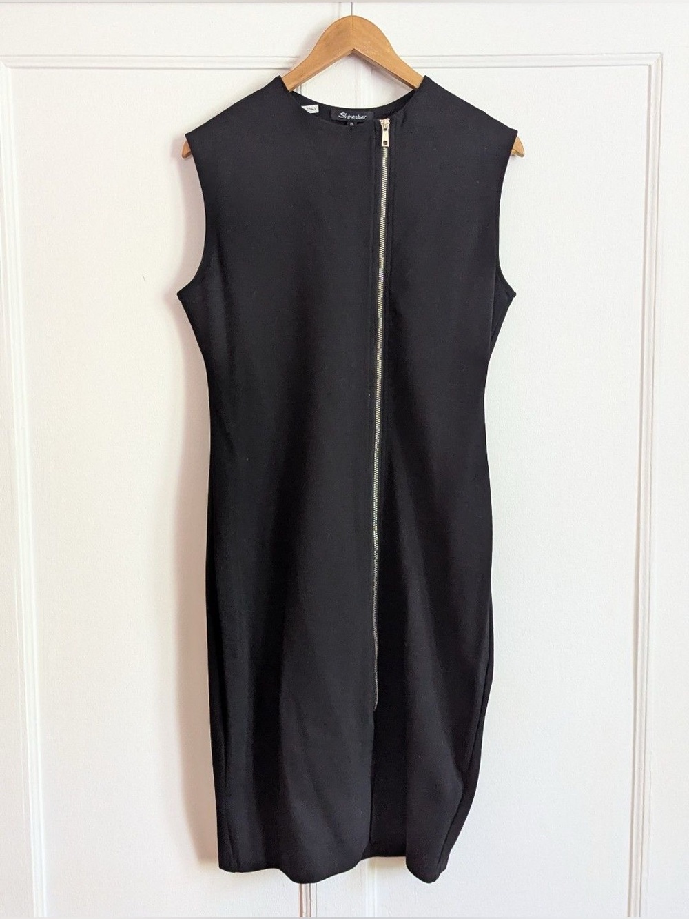 Sigrid Olsen Black Sleeveless Front-Zip Sheath Dress
